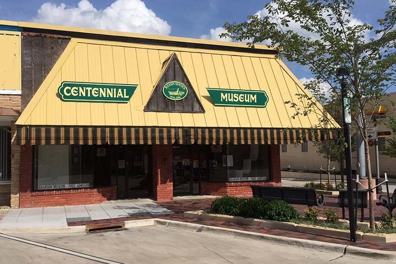 The Branson Centennial Museum storefront in historic downtown Branson
